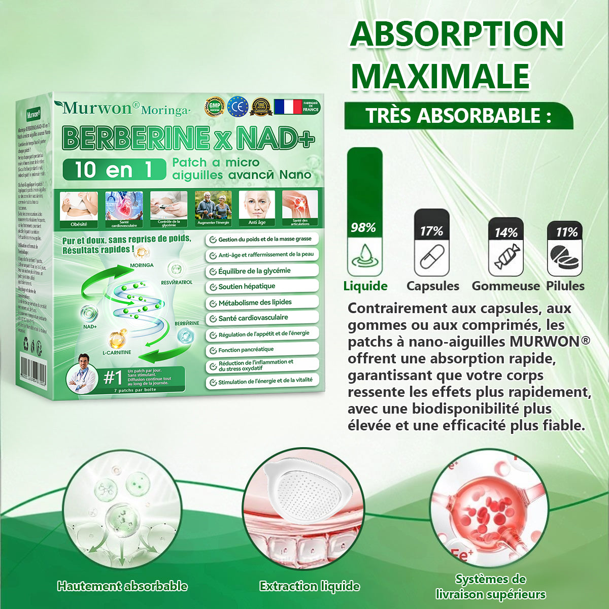 30 % de réduction | 𝑴𝒖𝒓won® 𝑴𝒐𝒓𝒊𝒏𝒈𝒂 & 𝑩𝒆𝒓𝒃é𝒓𝒊𝒏𝒆 10-𝒆𝒏-1 𝑷𝒂𝒕𝒄𝒉 𝑨𝒗𝒂𝒏𝒄é 𝒅𝒆 𝑴𝒊𝒄𝒓𝒐𝒏𝒆𝒆𝒅𝒍𝒆𝒔 𝑵𝒂𝒏𝒐 (𝐔𝐧𝐞 𝐚𝐩𝐩𝐥𝐢𝐜𝐚𝐭𝐢𝐨𝐧 𝐩𝐚𝐫 𝐣𝐨𝐮𝐫, 𝐜𝐡𝐚𝐧𝐠𝐞𝐦𝐞𝐧𝐭𝐬 𝐯𝐢𝐬𝐢𝐛𝐥𝐞𝐬 𝐞𝐧 𝟕 𝐣𝐨𝐮𝐫𝐬) 𝐎𝐛é𝐬𝐢𝐭é · 𝐃𝐢𝐚𝐛è𝐭𝐞 · 𝐀𝐩𝐧é𝐞 𝐝𝐮 𝐬𝐨𝐦𝐦𝐞𝐢𝐥 · 𝐏𝐫𝐨𝐛𝐥è𝐦𝐞𝐬 𝐚𝐫𝐭𝐢𝐜𝐮𝐥𝐚𝐢𝐫𝐞𝐬